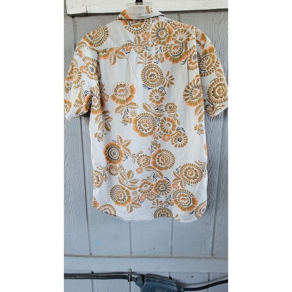 Billabong Mens Large Button-Up Orange Brown Groovy Floral Hawaiian Surfer Y2K - Picture 6 of 10